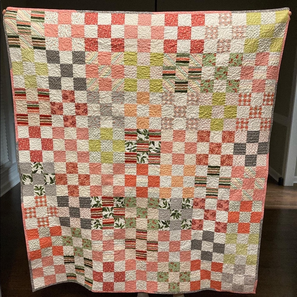 Handmade checkerboard/nine patch style quilt